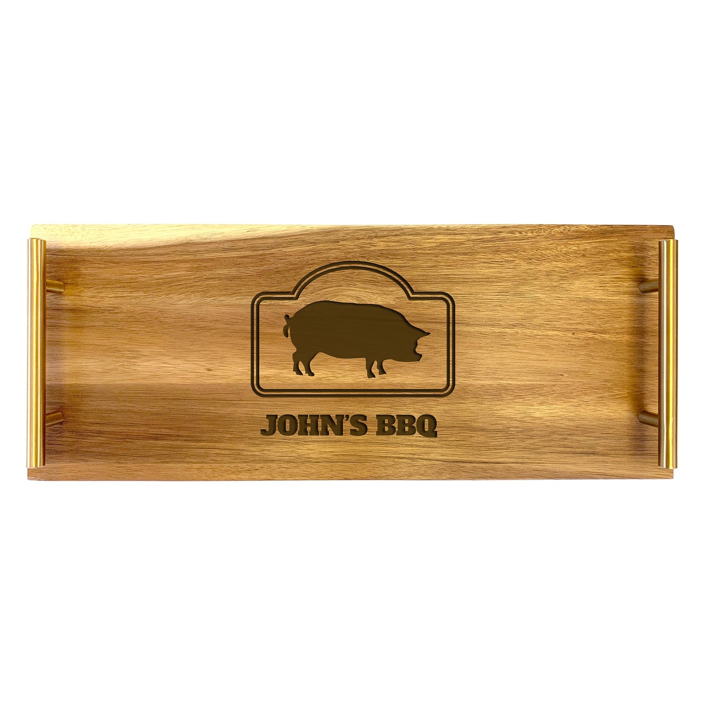 Engraved Serving Board - with Design Name BBQ