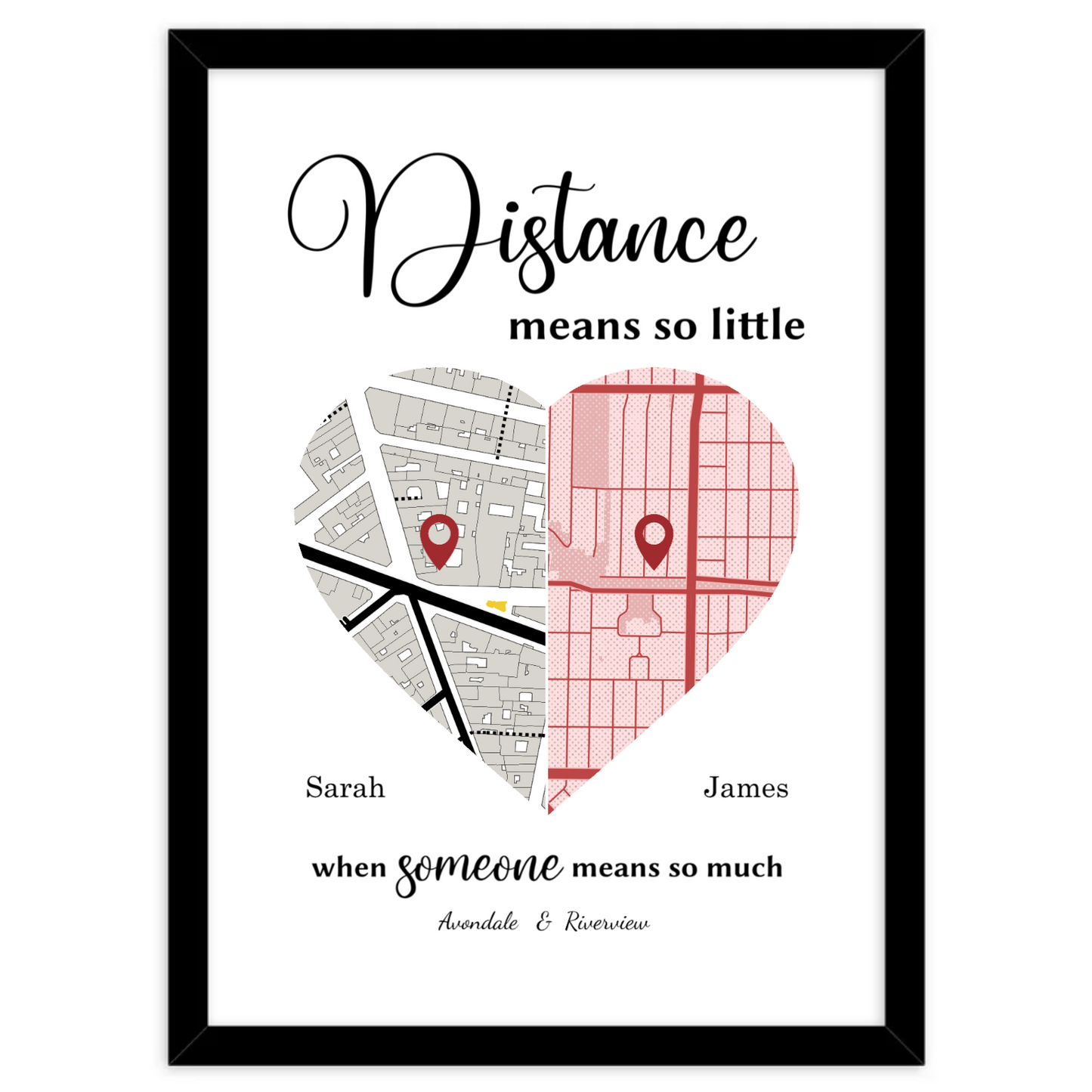 Custom Street Map with Distance-Means-So-Little design