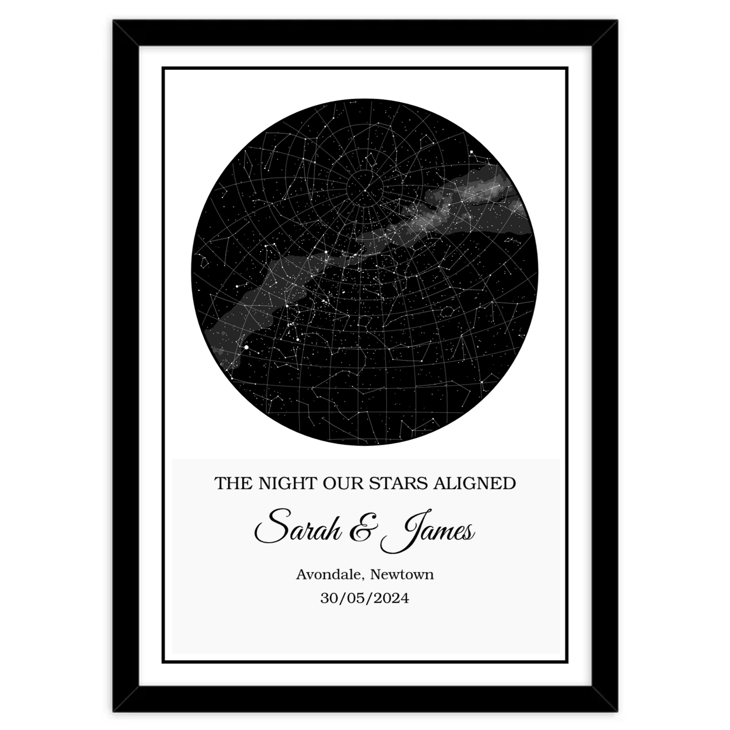 Custom Star Map - Classic - White
