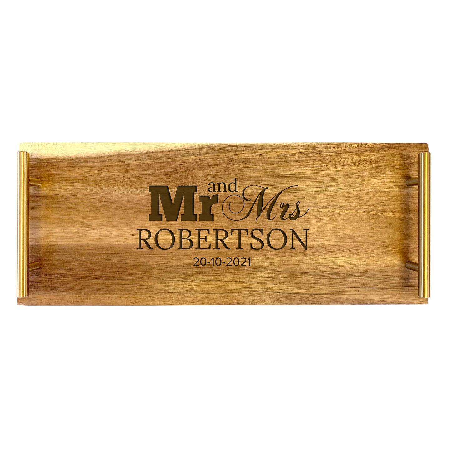 Engraved Serving Tray - Mr and Mrs