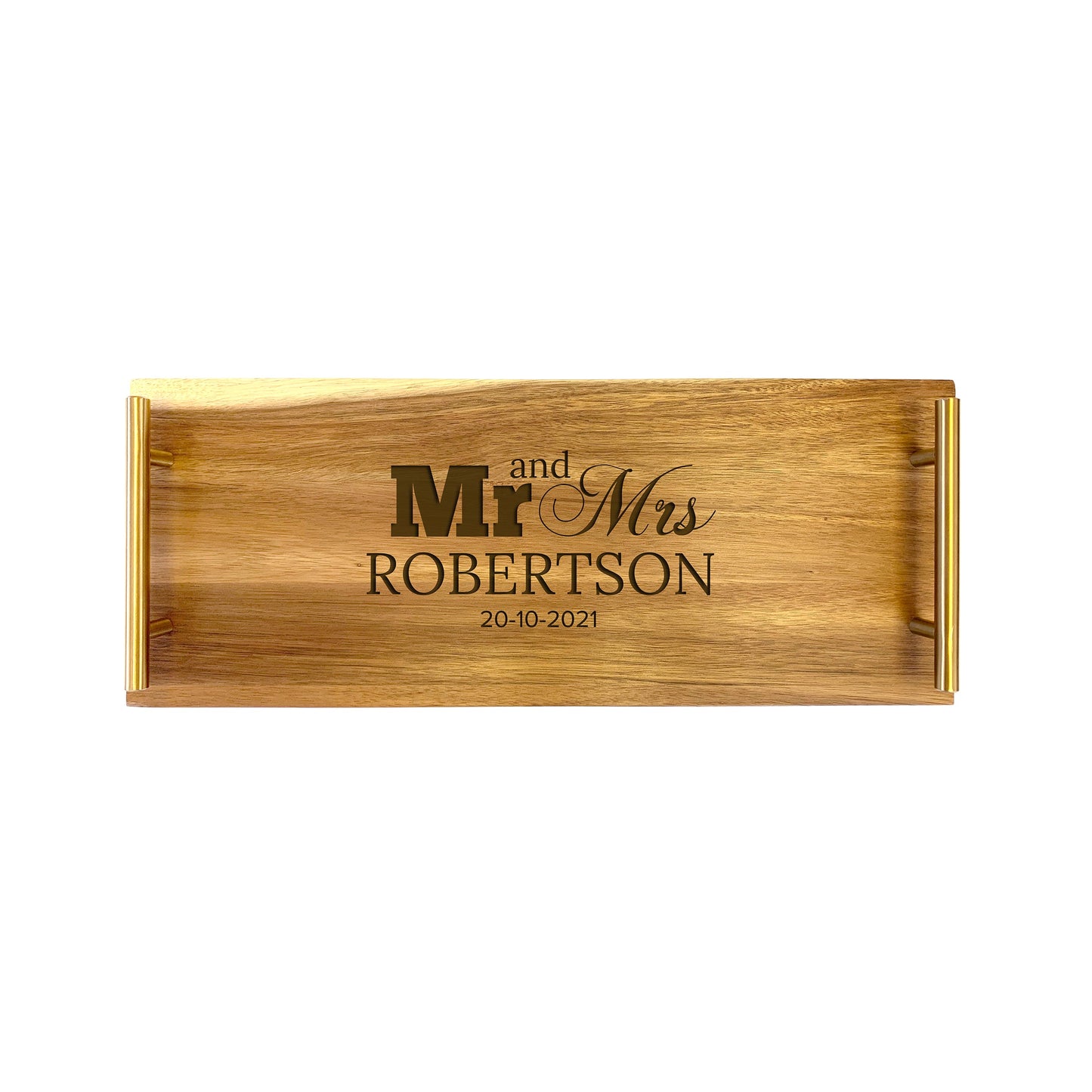 Engraved Serving Tray - Small - Mr and Mrs