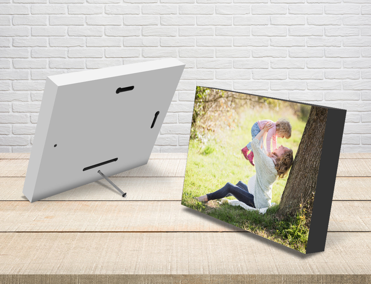 Wooden Photo Block with image of mother and daughter