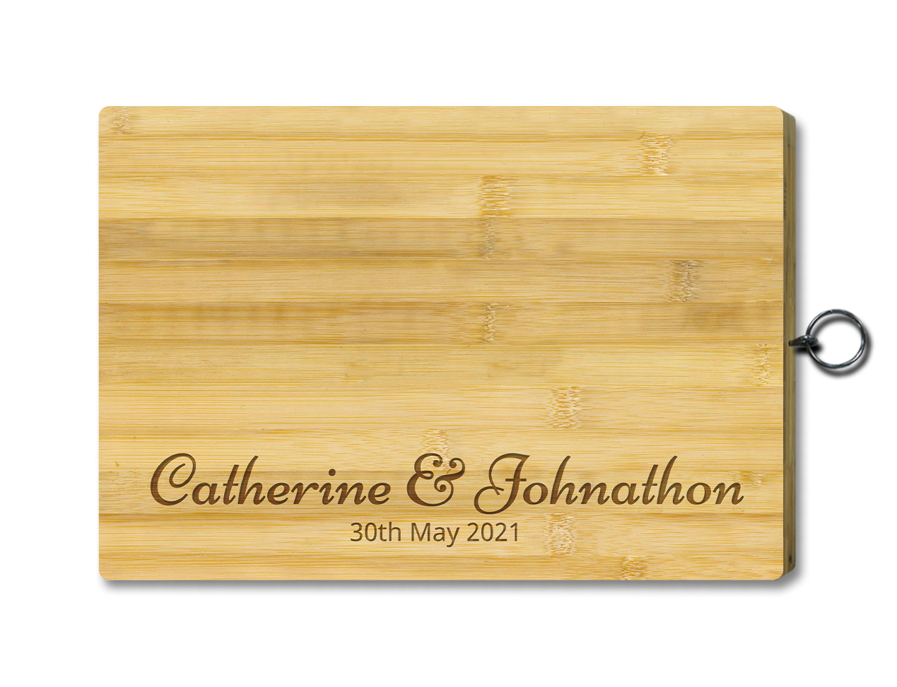 Couple design engraved on cutting board