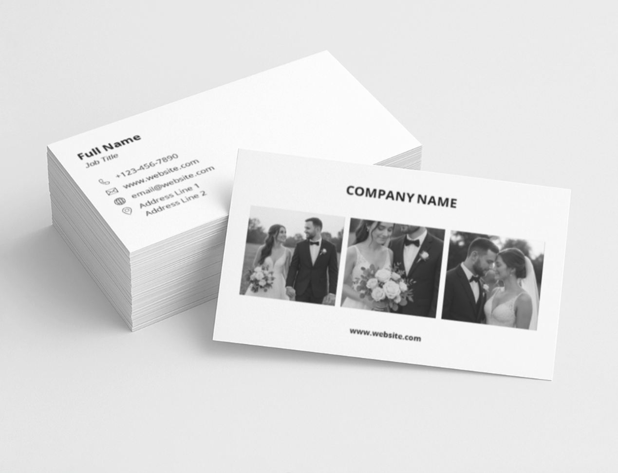 Minimalist black design across both sides of the business card