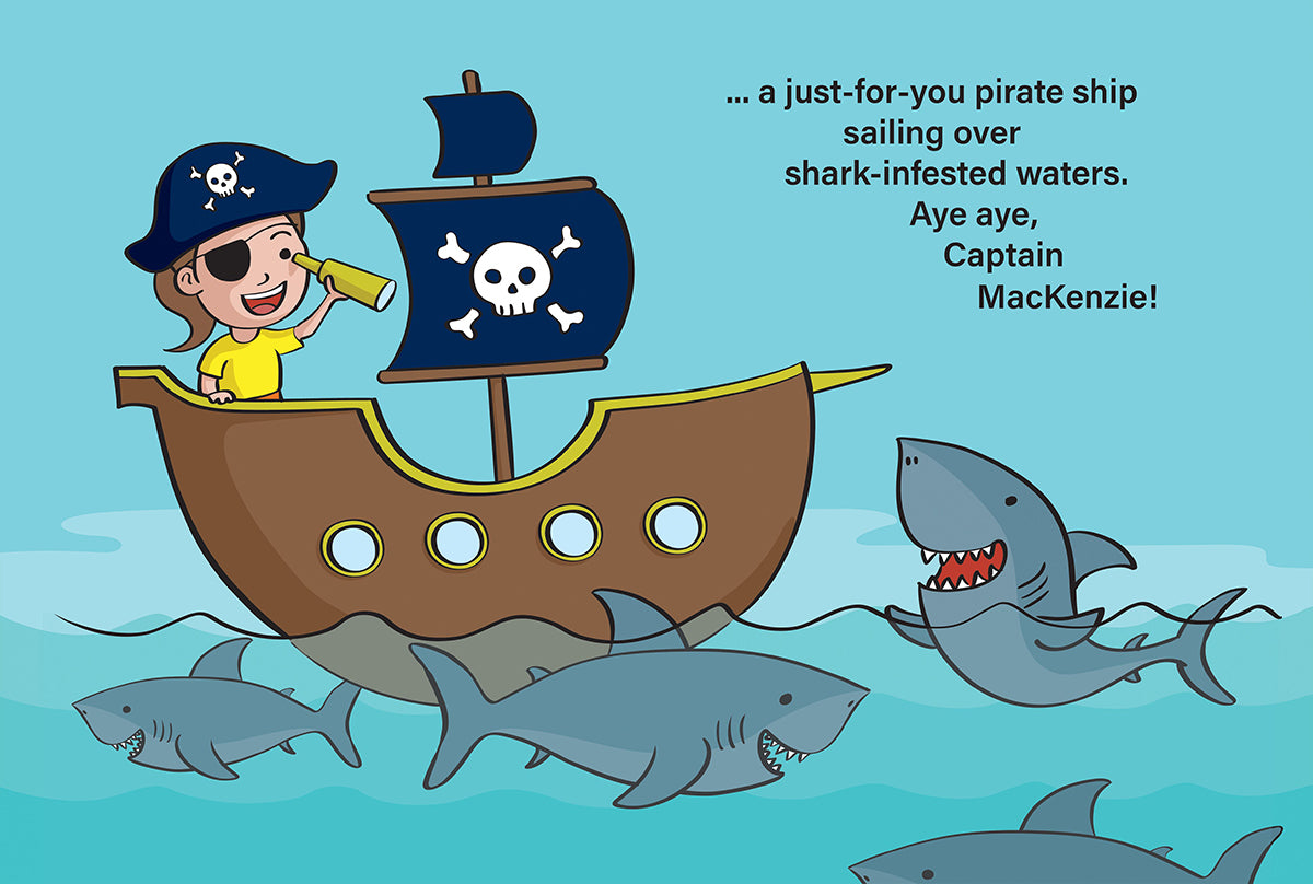 Storybook to make your kid the hero of the story.  Children's book story: Happy Birthday - Pirate story