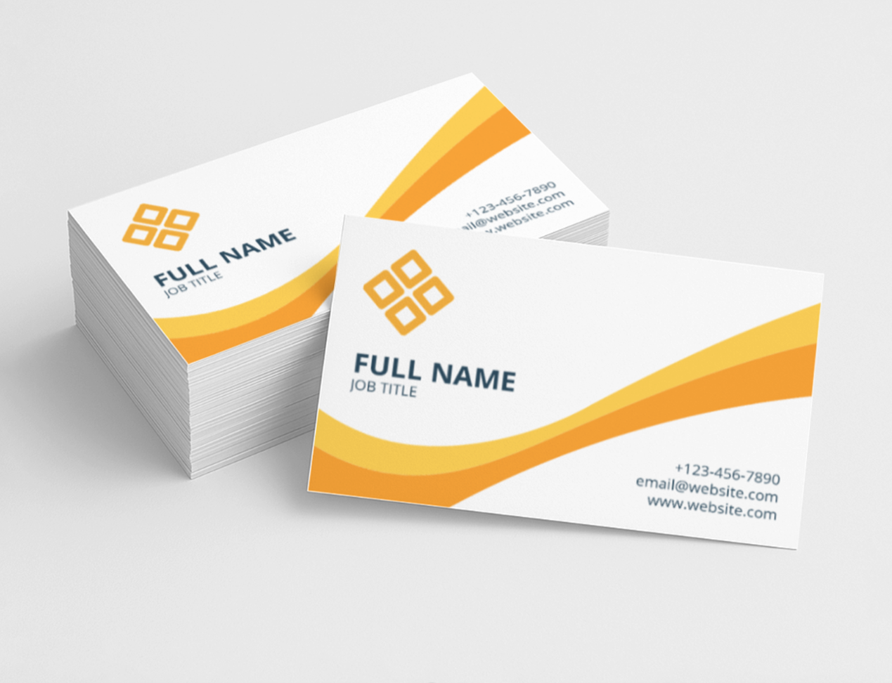 Bright colour background showcasing simple single-sided business card