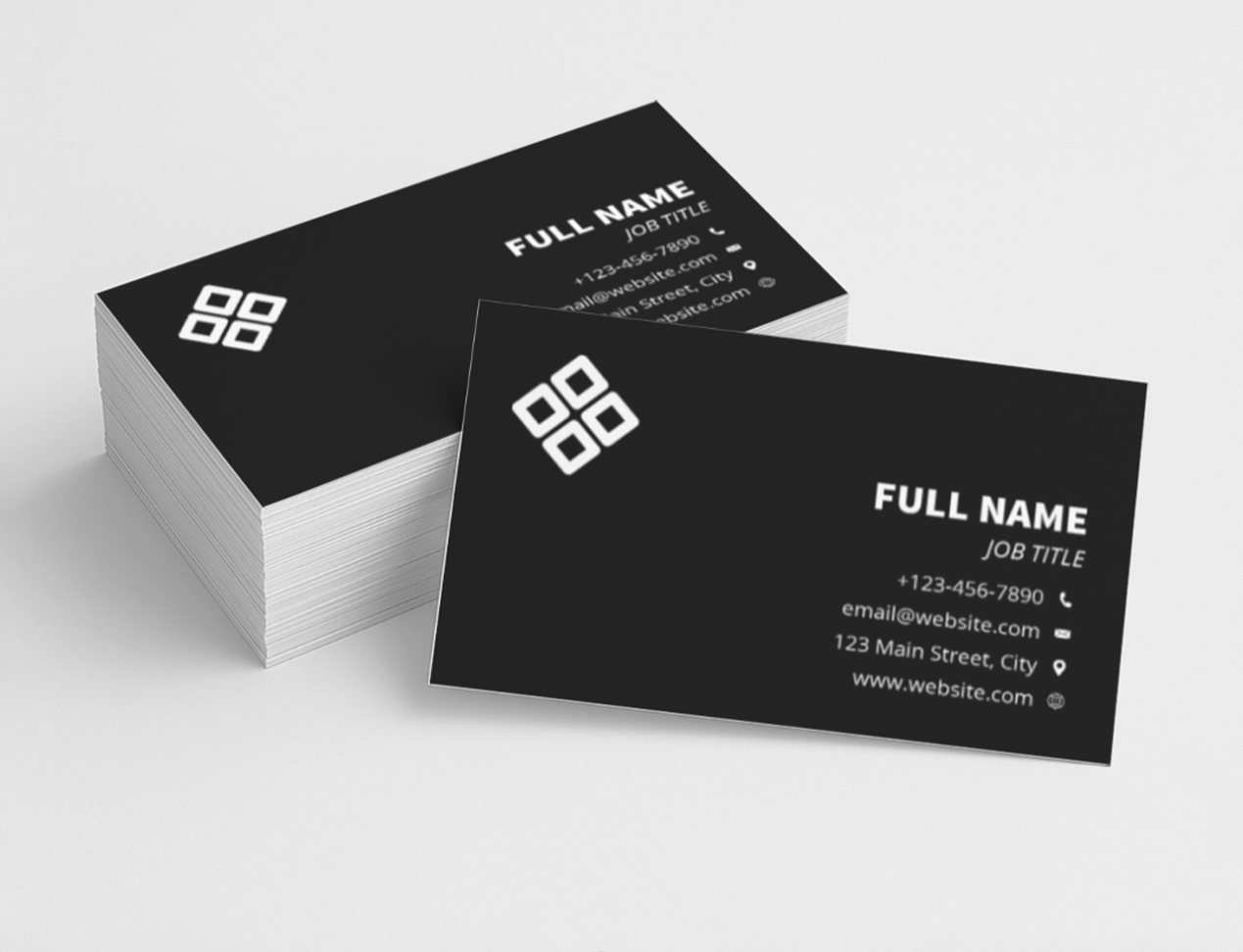Monochrome typography on a sleek single-sided business card