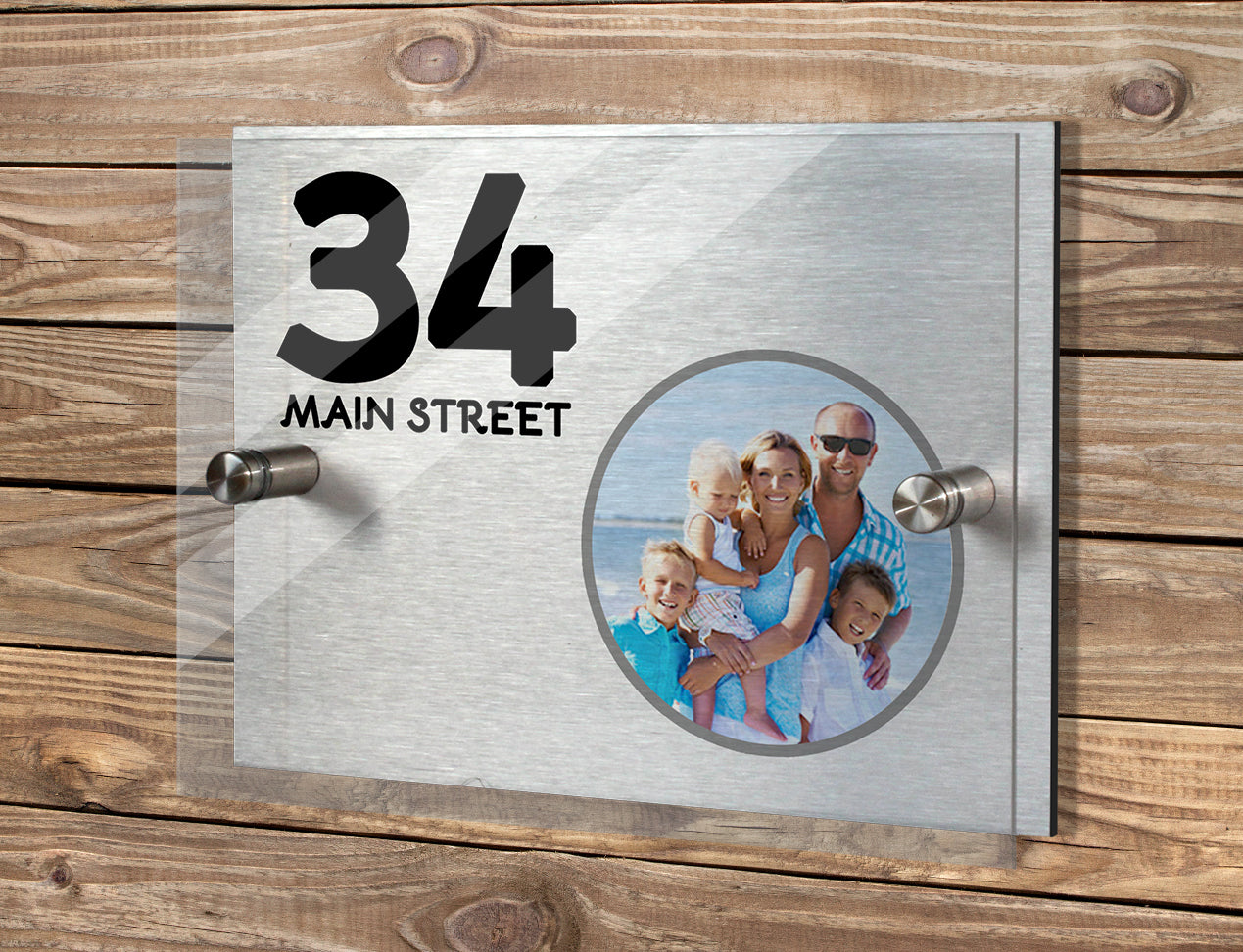 Personalised House Sign with Family Photo and House numbers