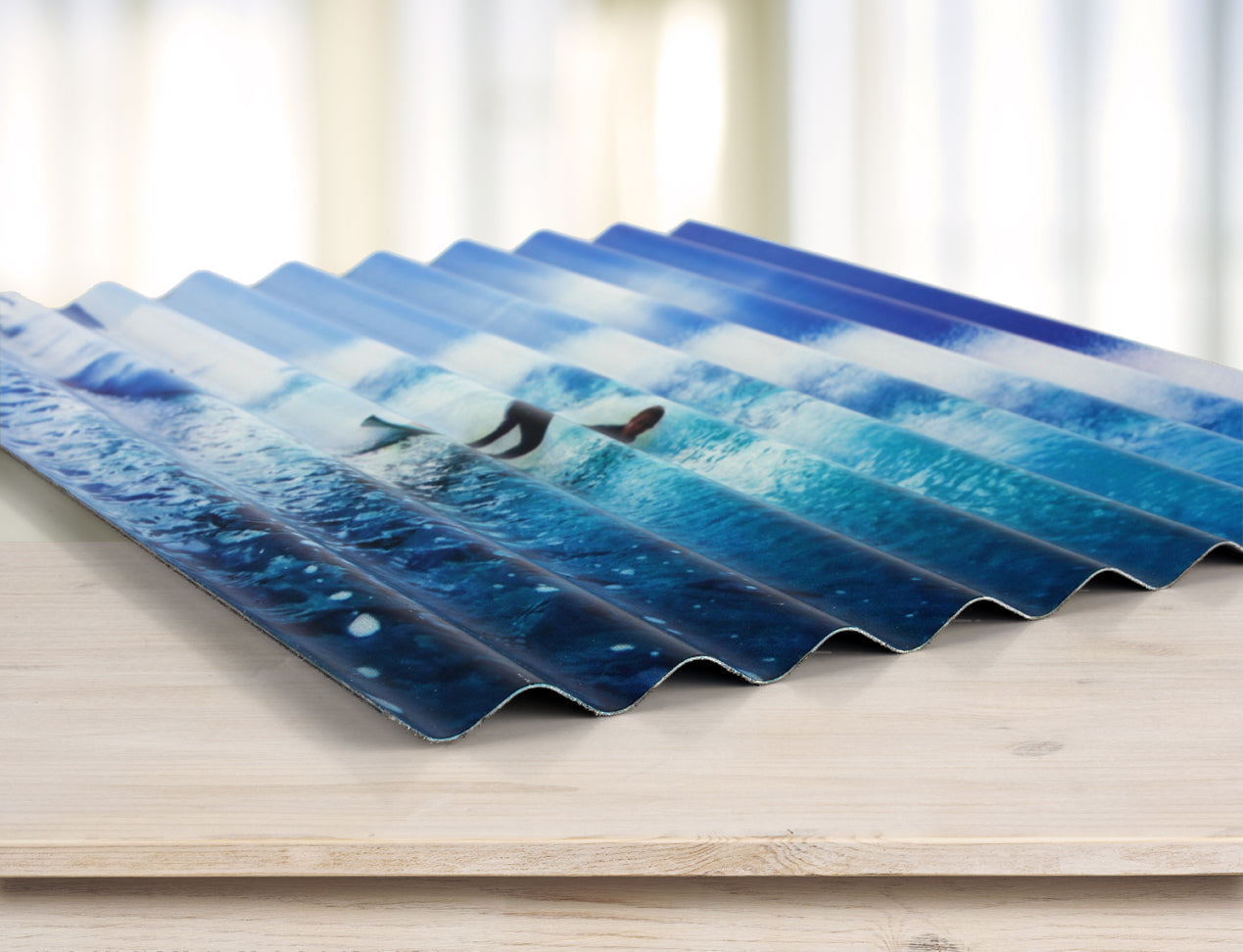 Close-up photo of Corrugated Iron Print to show wave pattern