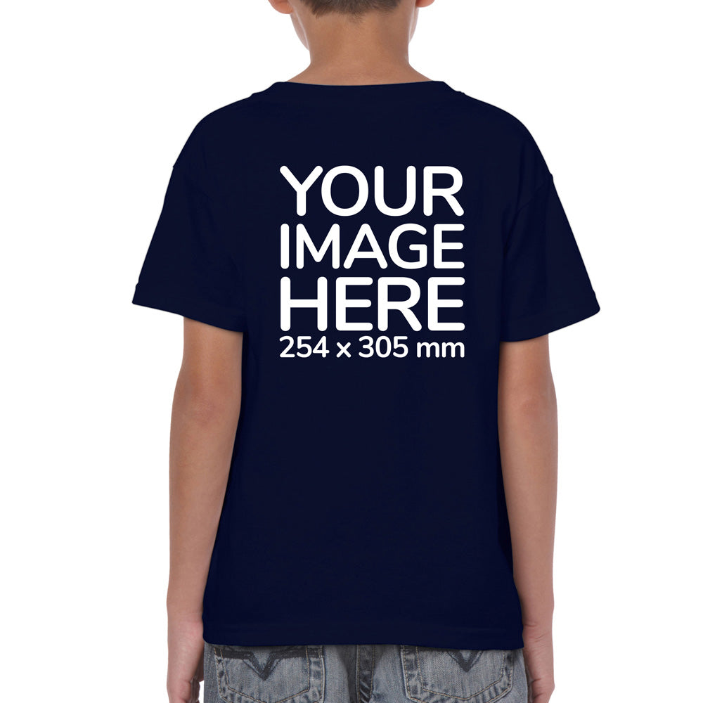 Custom Navy Blue Kid's T-Shirt - personalised with photo on back