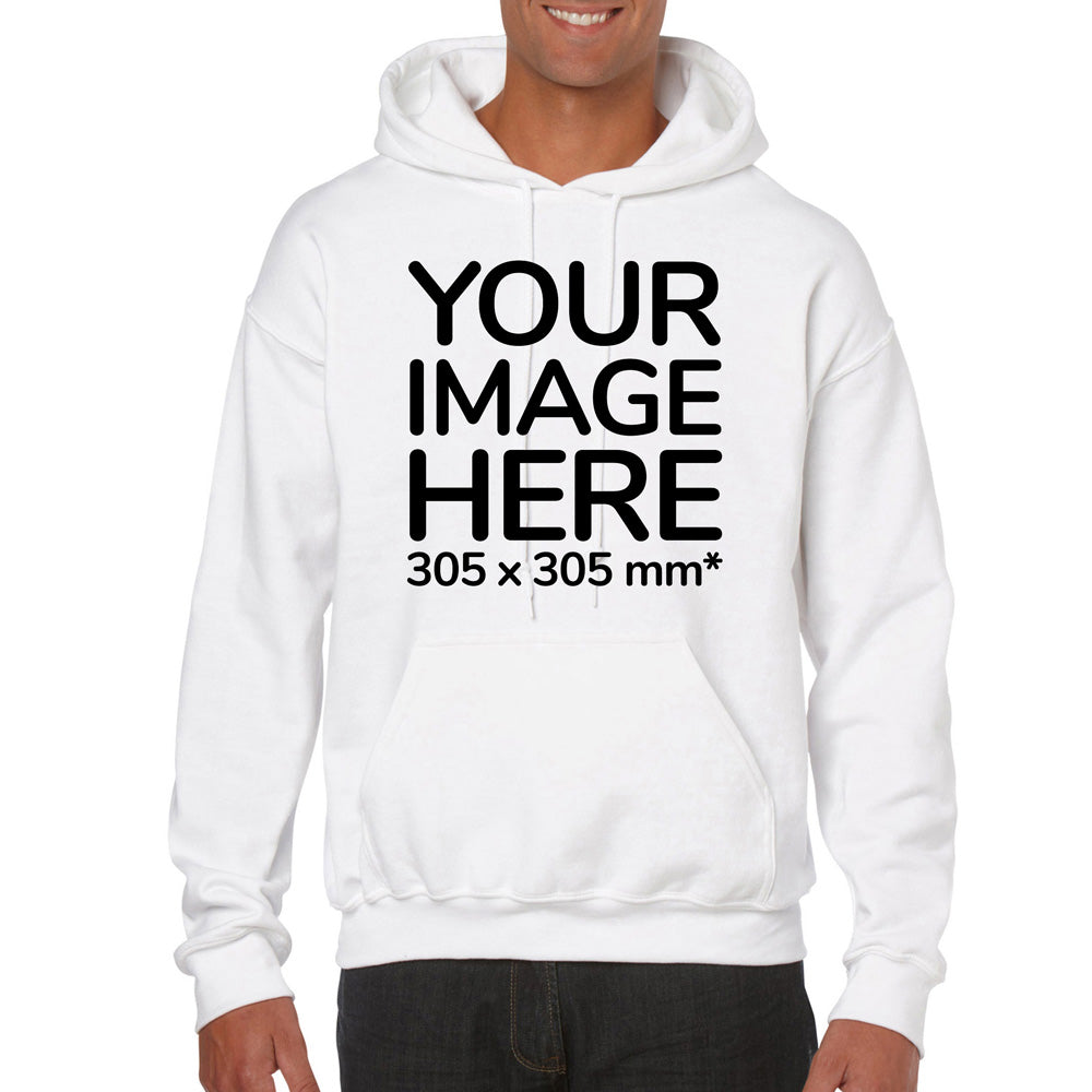 White Hoodie customised with image on the front