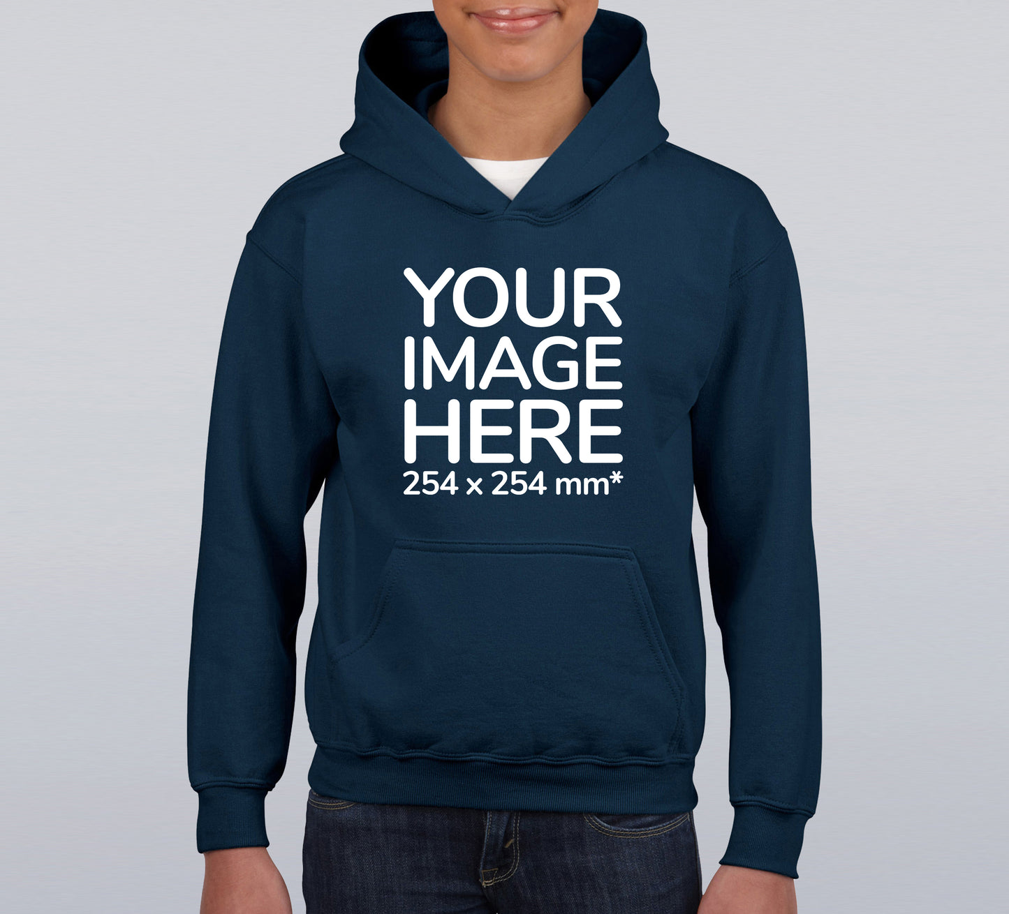 Dark Blue Children Hoodies - customisable with image area on front