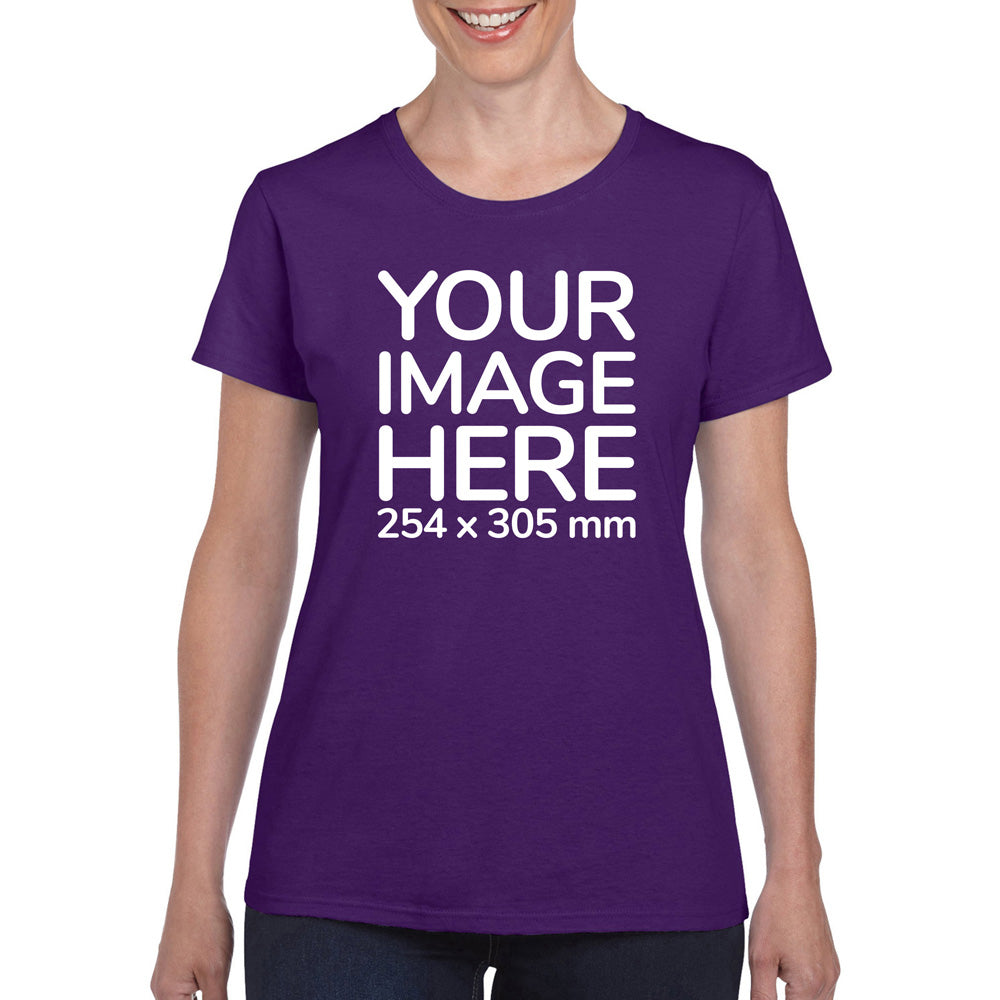 Purple Custom Women's T-Shirt - personalised with image printed on front side