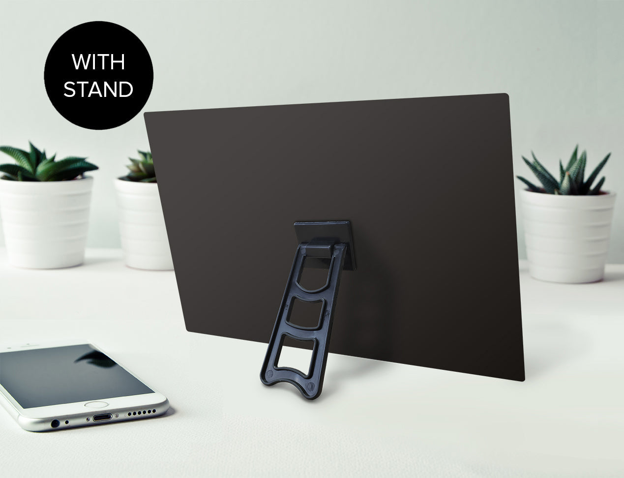 Wood Panel backside showing plastic stand