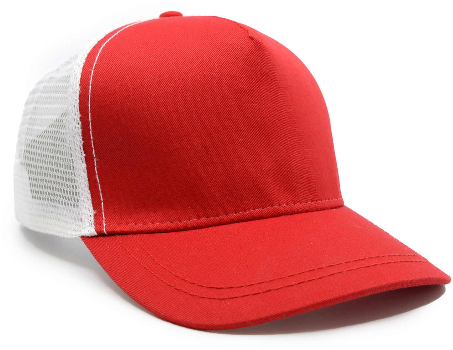 White-Red Custom Baseball Cap front view