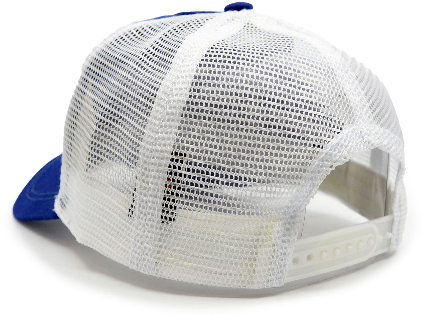 White-Blue Custom Baseball Cap Back view