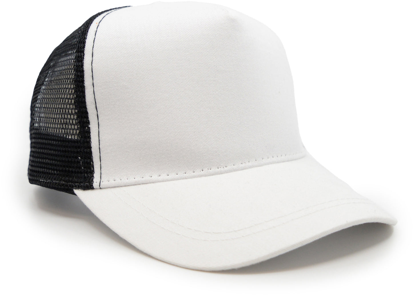 White-Black Custom Baseball Cap - Front view