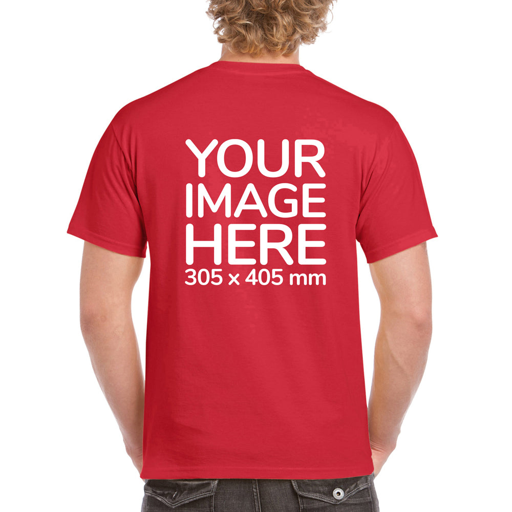 Red Men's T-Shirt - customised with image on back