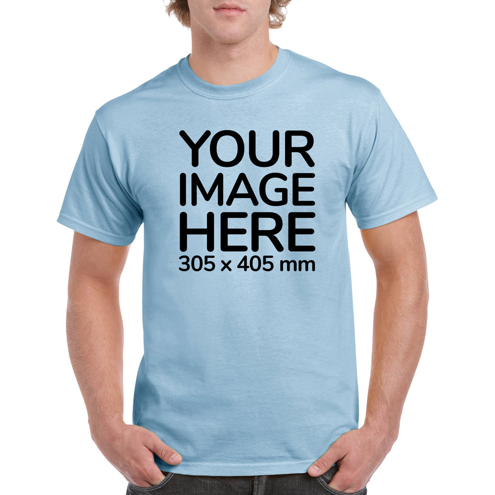 Sky Blue Men's T-Shirt - customised with image on front side
