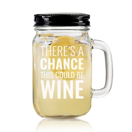 Engraved Mason Jar customised with Design - Wine