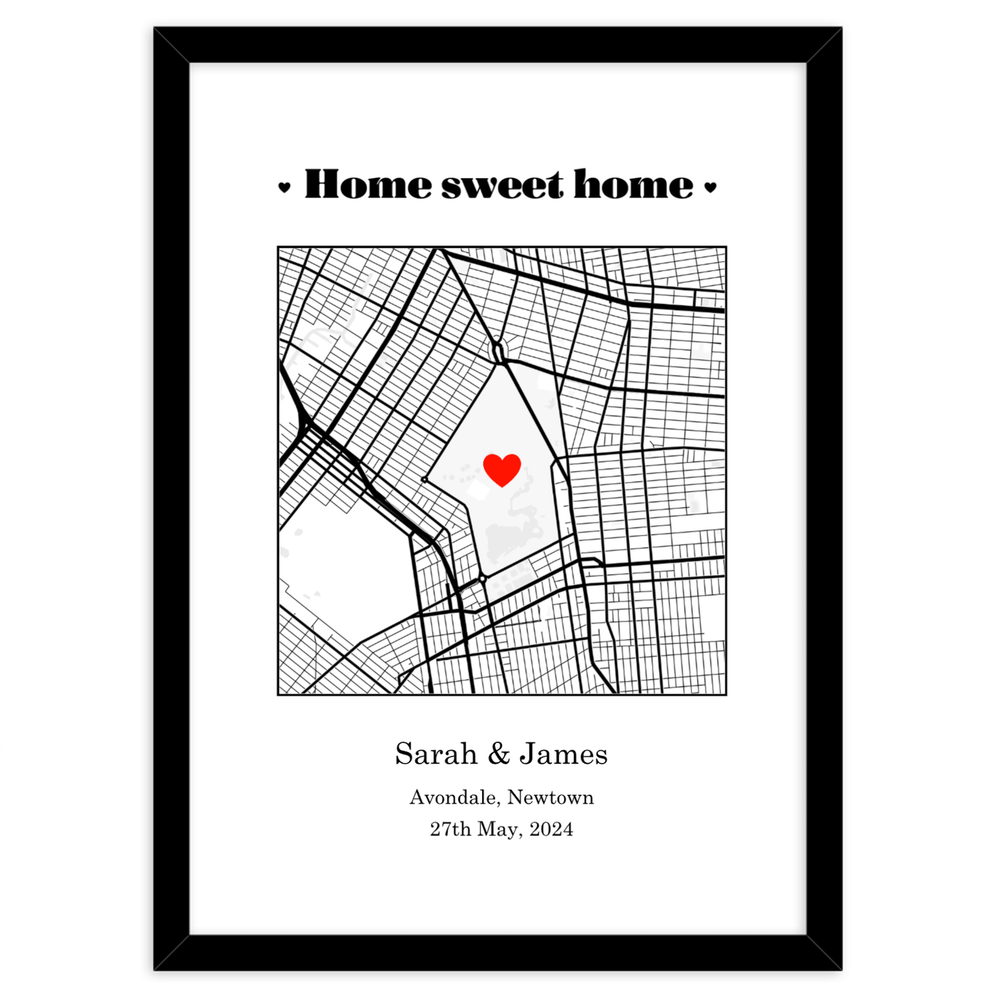 Custom Street Map with Home-Sweet-Home design