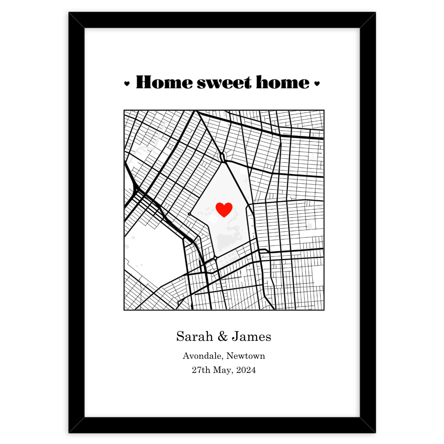 Custom Street Map with Home-Sweet-Home design