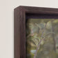 Wood framed canvas - photo canvas floating inside frame. Close-up view.