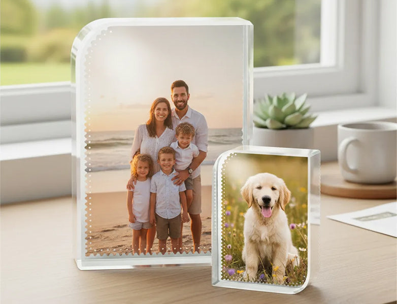 Glass Photo Blocks Personalised by Diamond Photo Australia