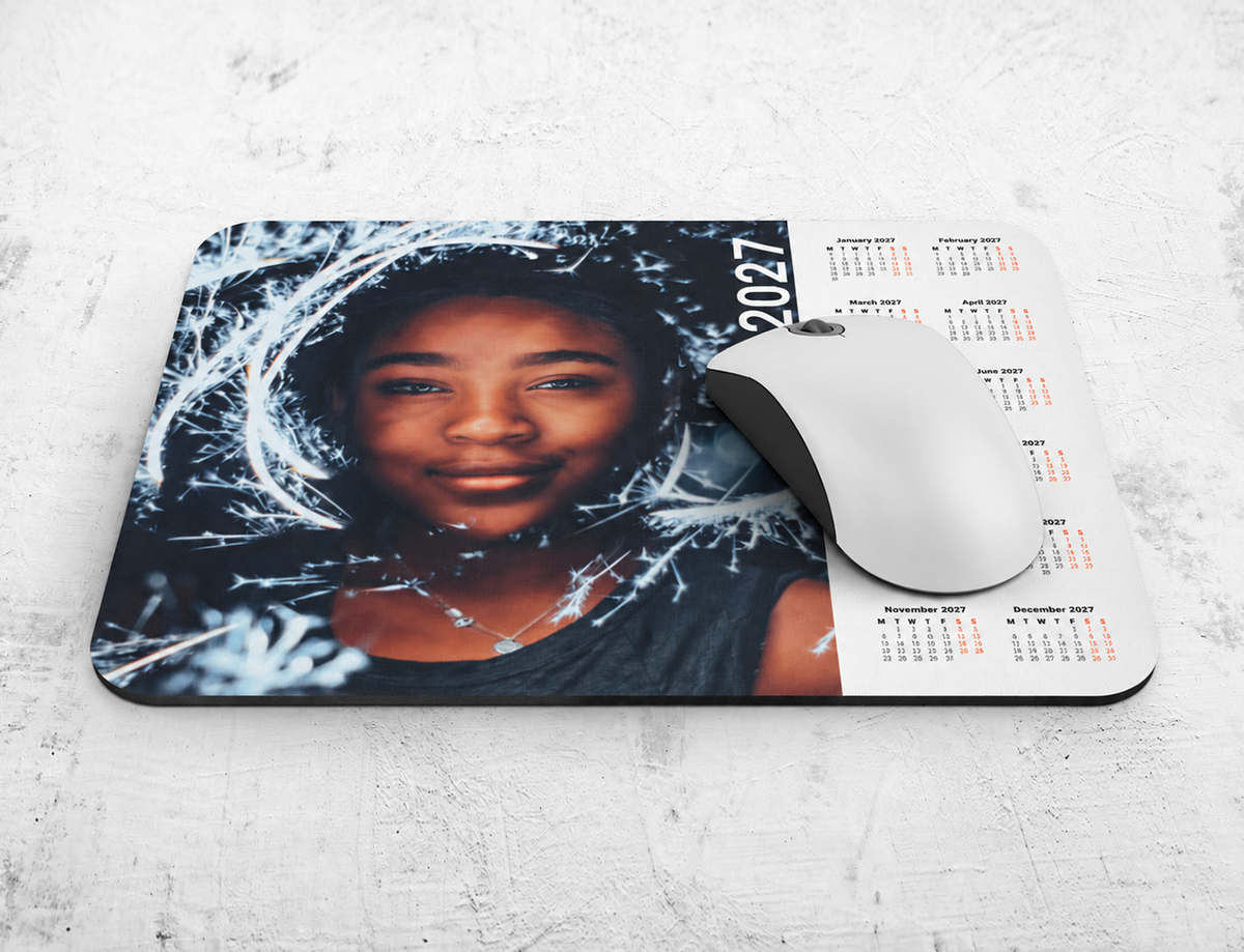 Mousepad Calendar customised with photo of boy