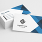 Company logo front and detailed info back on double-sided business card