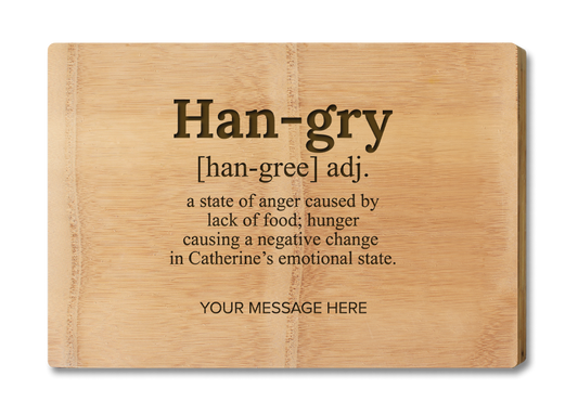 Engraved Cutting Board - with Design Hangry