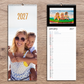 Custom 15 x 40 cm kitchen notepad wall calendar with photos, spiral-bound and hanging on a wall