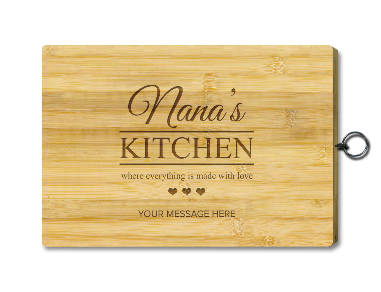 Personalised Chopping Board - engraved with Made with Love design