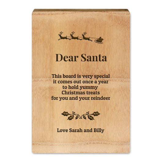 Personalized Chopping Board with Santa design engraved - premium style