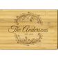 Engraved Cheese Board - with Design Wreath Family