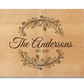 Engraved Cheese Board - with Design Wreath Premium
