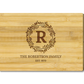 Personalised Chopping Board - engraved with Monogram Family design