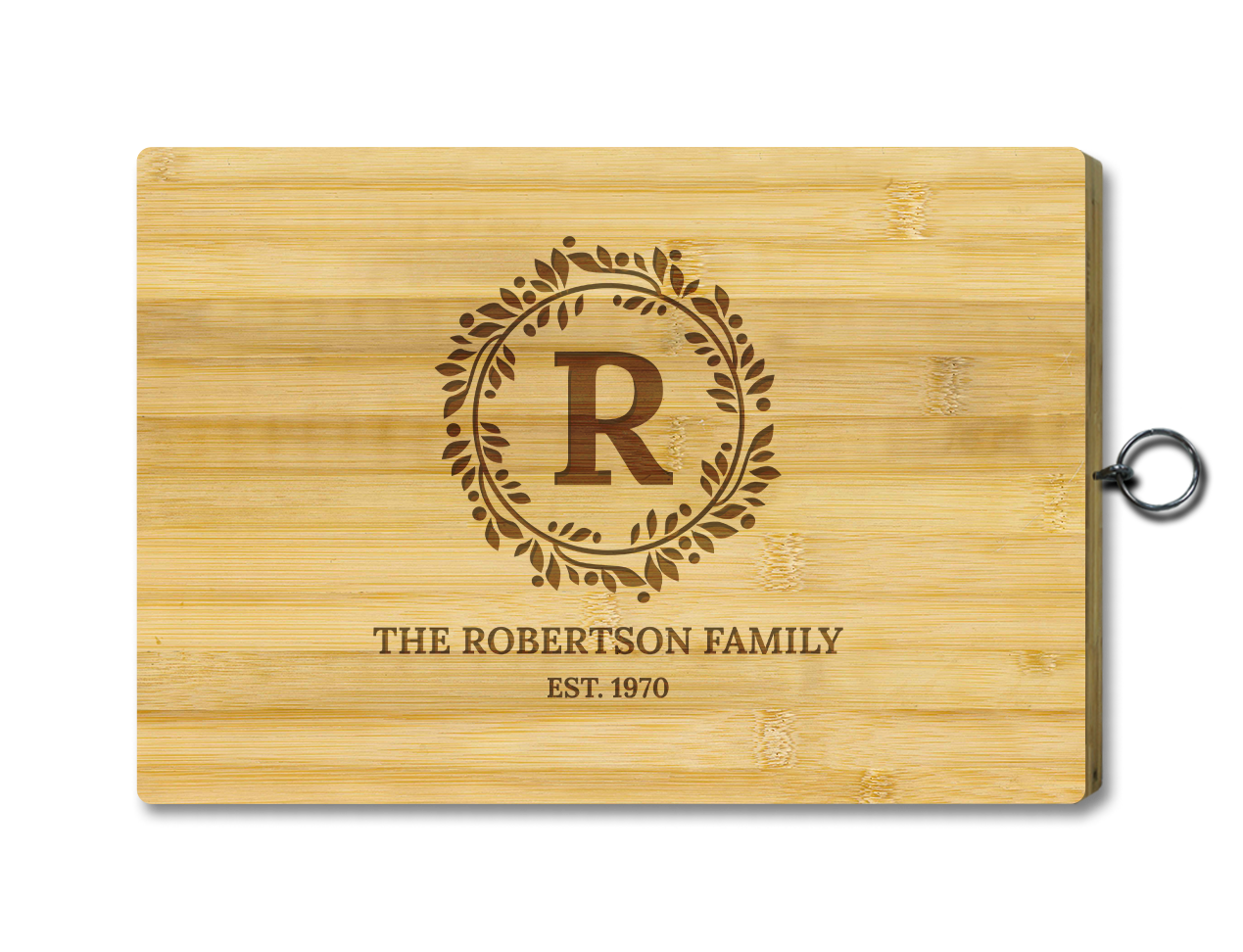 Personalised Chopping Board - engraved with Monogram Family design