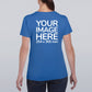 Blue Women's Personalised T-Shirt printed on back only
