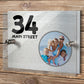 Personalised House Sign with Family Photo and House numbers