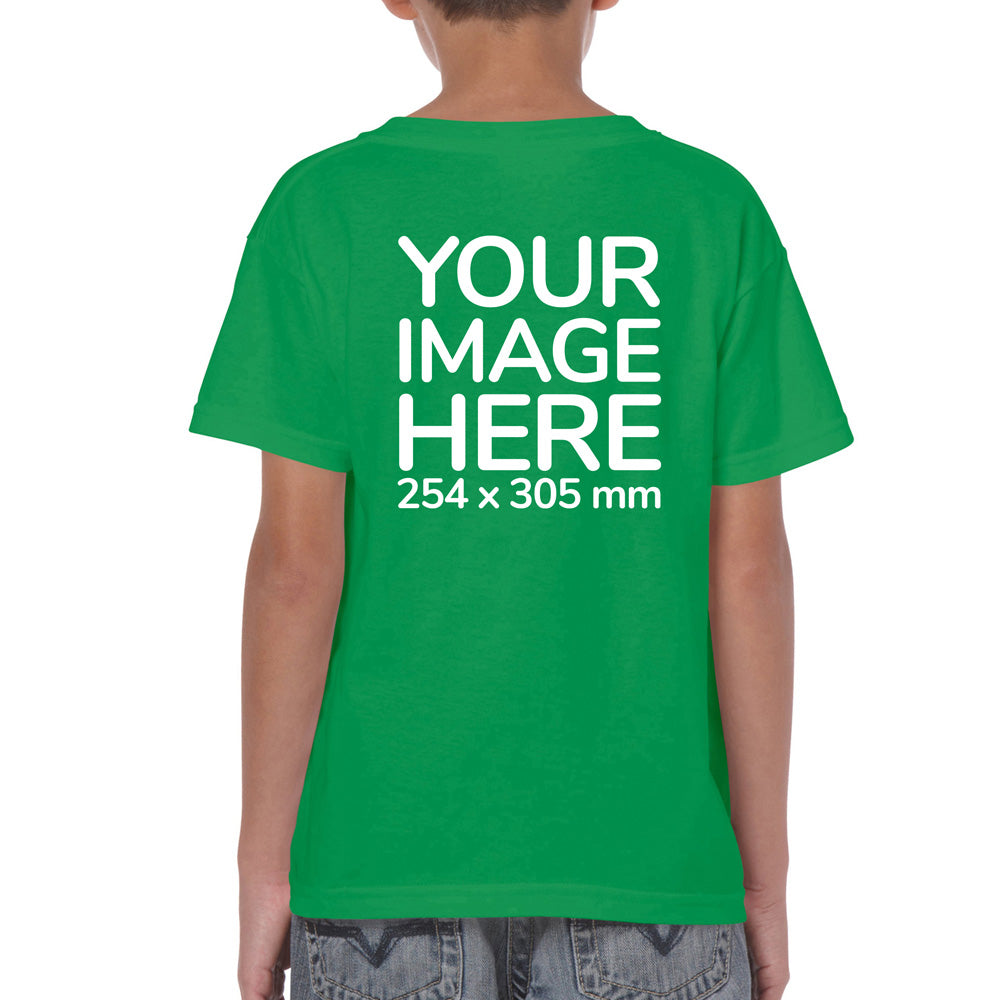 Green Kid's T-Shirt - customisable with photo on back