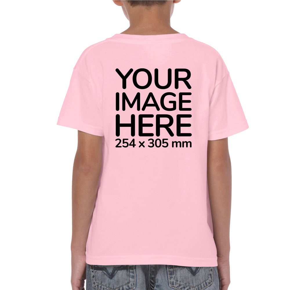 Pink Kid's T-Shirt - customisable with photo on back