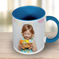 Colour Mug with Light Blue handle and inside.