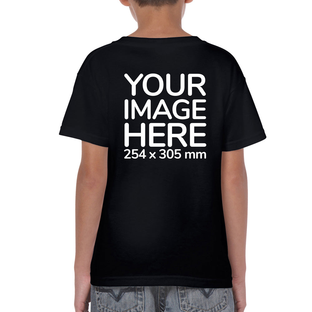 Custom Black Kid's T-Shirt - customisable with photo on back