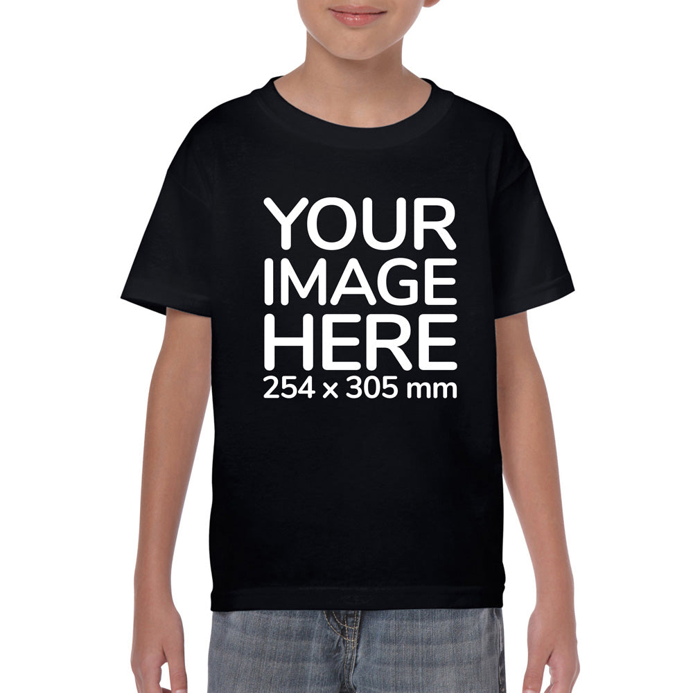 Custom Black Kid's T-Shirt - personalised with photo on front