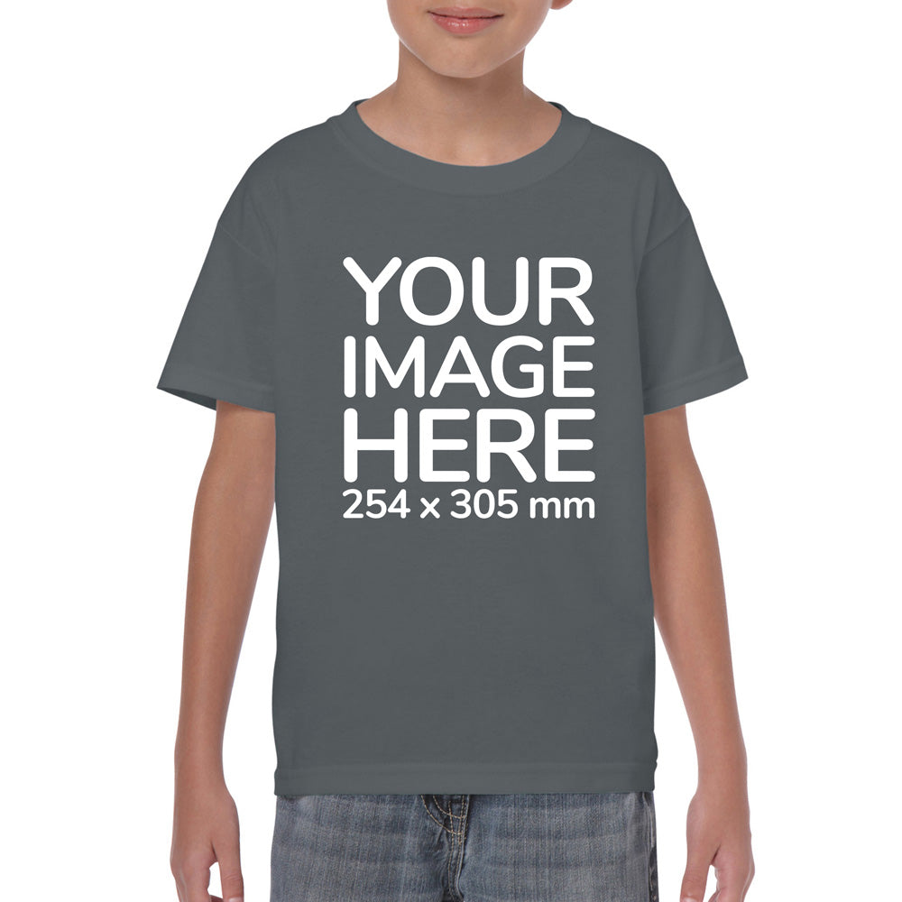 Custom Gray Kid's T-Shirt - customisable with photo on front