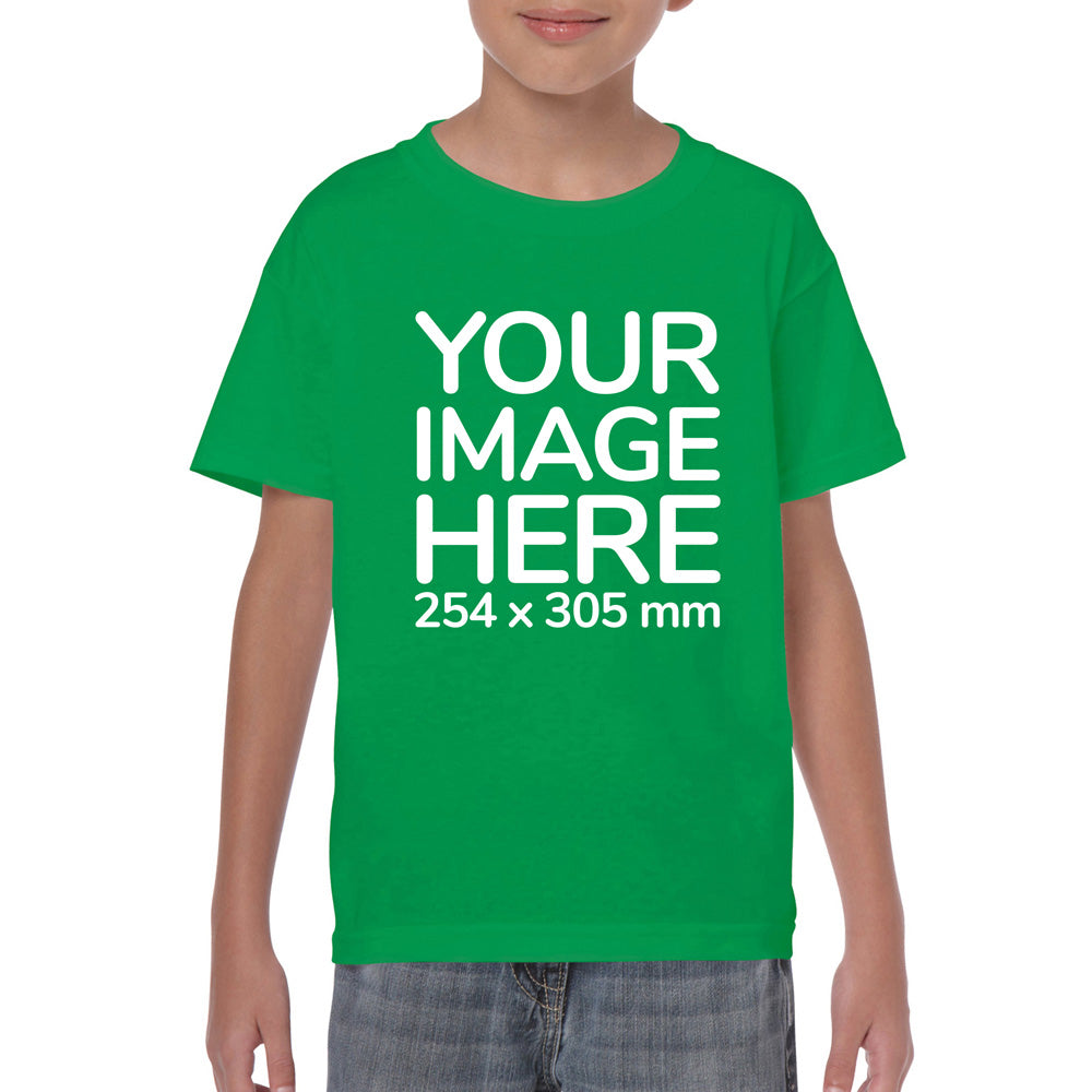 Custom Green Kid's T-Shirt - personalised with photo on front