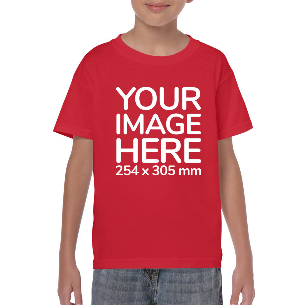 Custom Red Kid's T-Shirt - customisable with image on front