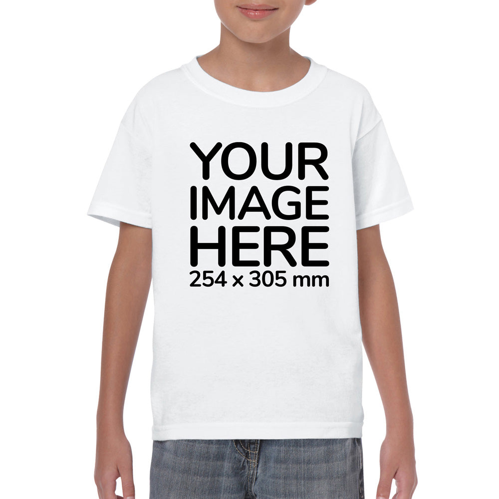 Custom White Kid's T-Shirt - customisable with photo on front