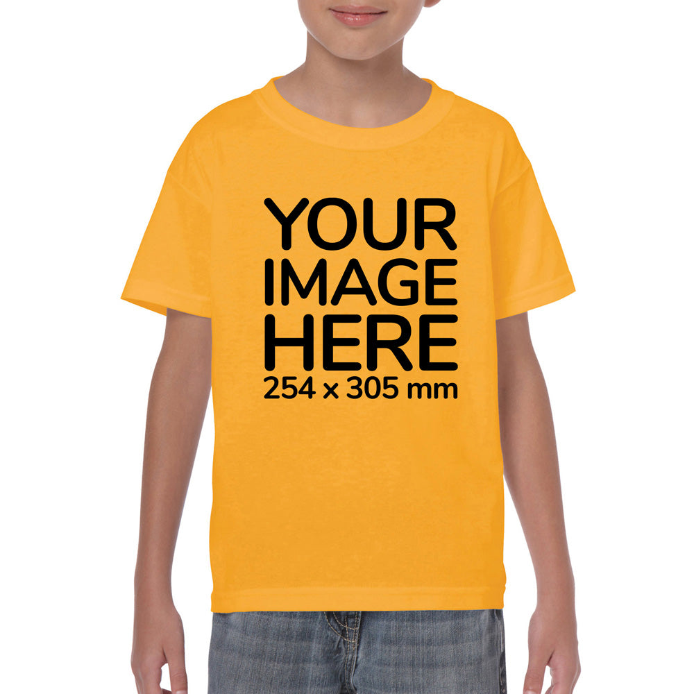 Custom Yellow Kid's T-Shirt - personalised with photo on front